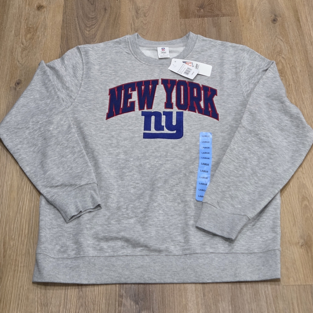 NFL Gray New York Giants Crewneck Sweater